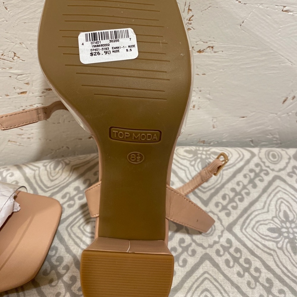 Brand new Nude with Clear strap heels.